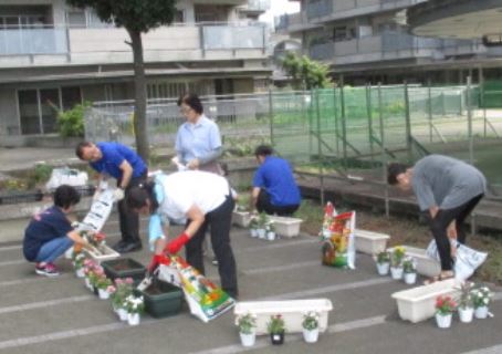 上九沢花植え20180711-①